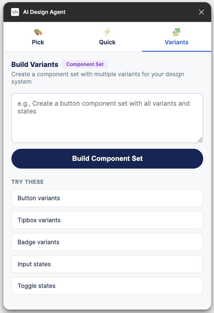 Generated component on canvas
