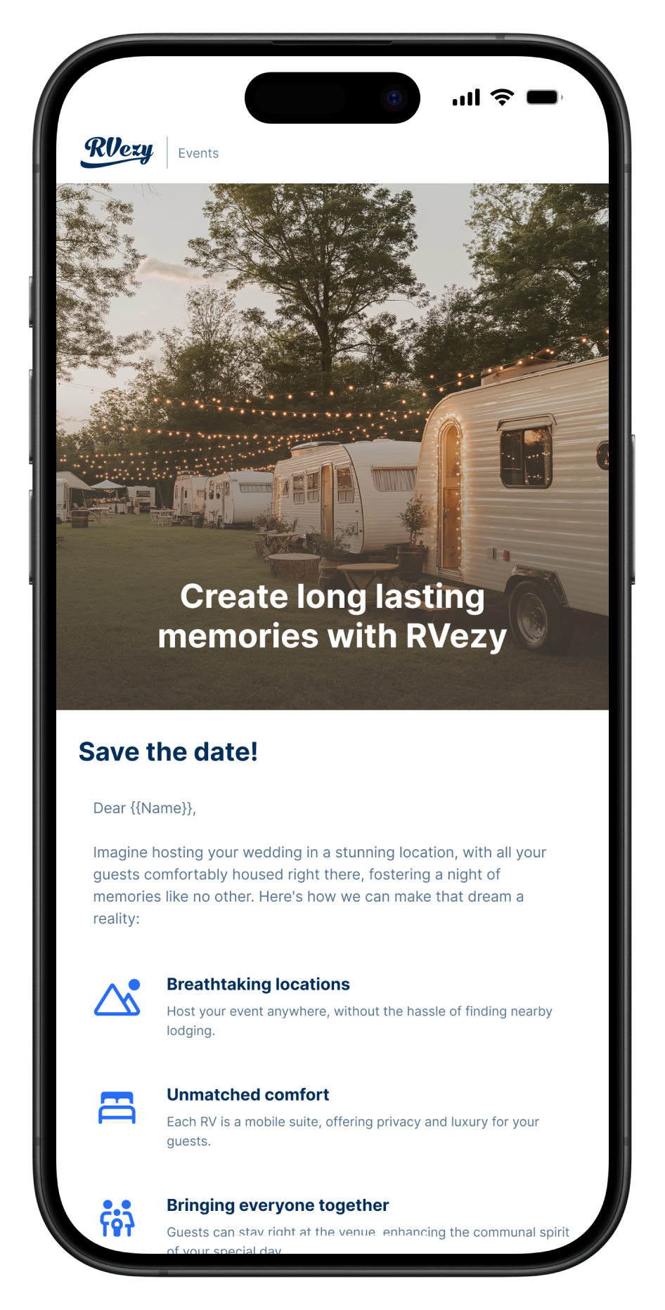 Email campaign example